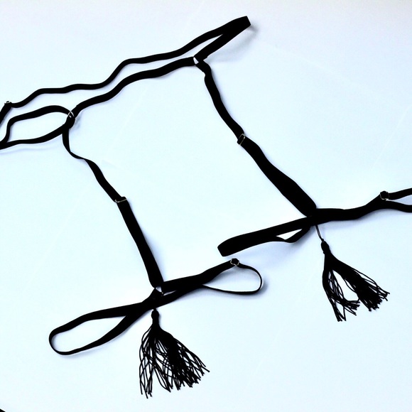 Strappy bra bralette, panty,garter belt - 3 piece - Picture 13 of 16